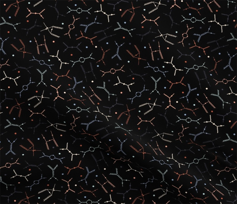 Feynman diagrams fabric pattern