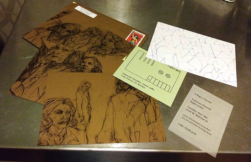 Example of mailed invite and contents for the second Tascam/6 flags show